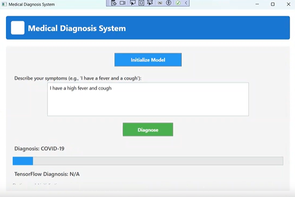 Medical Diagnosis System ML.NET Desktop Application